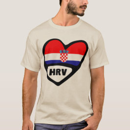 Landcode Kroatië Vlag Heart Hrvatska T-shirt