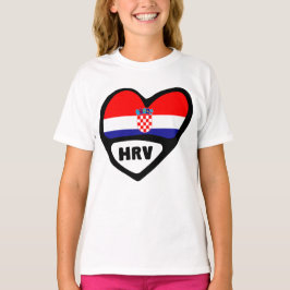 Landcode Kroatië Vlag Heart Hrvatska T-shirt