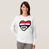 Landcode Kroatië Vlag Heart Hrvatska T-shirt (Voorkant volledig)