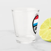 Landcode Luxemburg Vlag Hart LUX Shot Glas (Links)