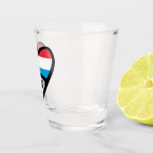 Landcode Luxemburg Vlag Hart LUX Shot Glas (Rechts)