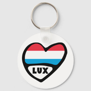 Landcode Luxemburg Vlag Hart LUX Sleutelhanger