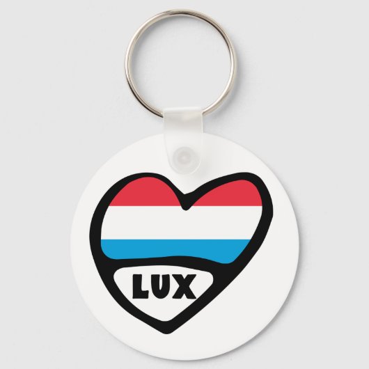 Landcode Luxemburg Vlag Hart LUX Sleutelhanger (Voorkant)