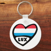 Landcode Luxemburg Vlag Hart LUX Sleutelhanger (Voorkant)