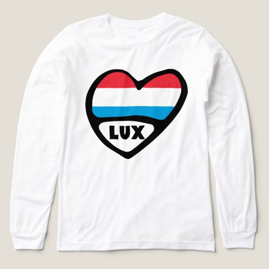 Landcode Luxemburg Vlag Hart LUX Tri-Blend Shirt (Voorkant)