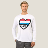 Landcode Luxemburg Vlag Hart LUX Tri-Blend Shirt (Voorkant)
