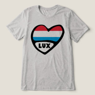 Landcode Luxemburg Vlag Hart LUX Tri-Blend Shirt