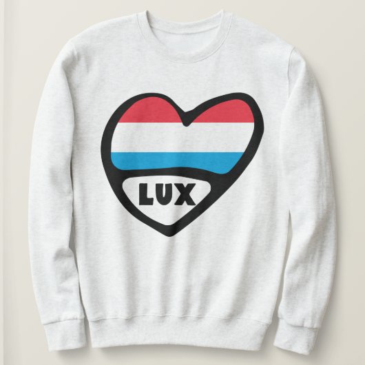 Landcode Luxemburg Vlag Hart LUX Trui (Design voorkant)