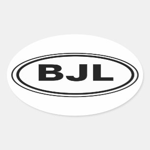 Landcode met je initialen auto ovale sticker