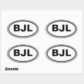 Landcode met uw initialen auto ovale sticker (Vel)