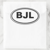 Landcode met uw initialen auto ovale sticker (Tas)