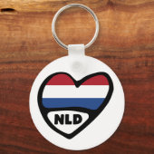Landcode Nederland Vlag harttoetsenbord, NLD Sleutelhanger (Voorkant)