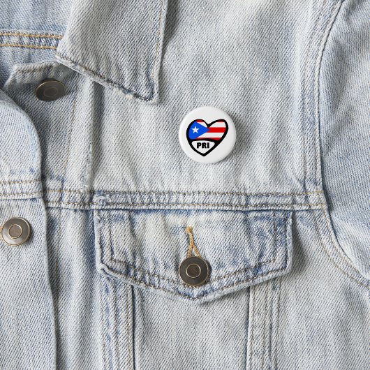 Landcode Puerto Rico — Vlag hoofdpin Badge, PRI Ronde Button 3,2 Cm (In situ)