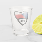 Landcode Tsjechië Vlag Hart, CZE Shot Glas (Achterkant)