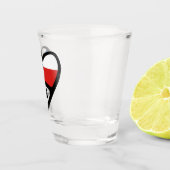 Landcode Tsjechië Vlag Hart, CZE Shot Glas (Rechts)
