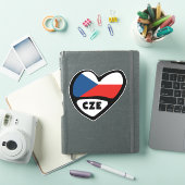 Landcode Tsjechië Vlag Hart, CZE Sticker (iPad Cover)