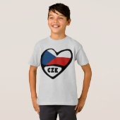 Landcode Tsjechië Vlag Hart, CZE T-shirt (Voorkant volledig)