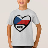 Landcode Tsjechië Vlag Hart, CZE T-shirt (Voorkant)