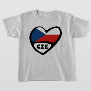 Landcode Tsjechië Vlag Hart, CZE T-shirt
