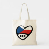 Landcode Tsjechië Vlag Hart, CZE Tote Bag (Achterkant)