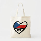 Landcode Tsjechië Vlag Hart, CZE Tote Bag (Voorkant)