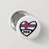 Landcode van de Faeröer — Vlaggenhoofdpasje Ronde Button 3,2 Cm (Voorkant /achterkant)