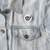 Landcode van de Faeröer — Vlaggenhoofdpasje Ronde Button 3,2 Cm (In situ)