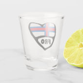 Landcode van de Faeröer Vlaggenkop, FRO Shot Glas (Achterkant)