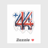 Landcode Verenigd Koninkrijk Sticker (Vel)