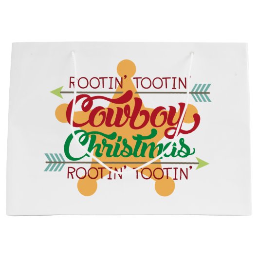 Landcowboy-kerstfeest Groot Cadeauzakje (Voorkant)