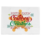 Landcowboy-kerstfeest Groot Cadeauzakje (Achterkant)