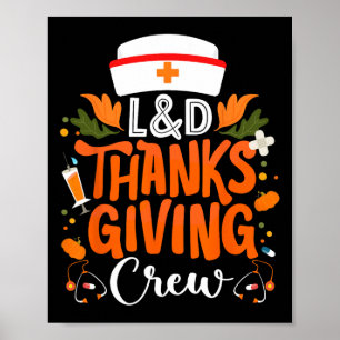 Landd Thanksgiving verpleegkundige personeel beval Poster