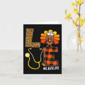 LandD Verpleegster Turkije Thanksgiving Dag Liefde Kaart (Gele Bloem)