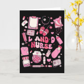 Landd-verpleegster Valentine Hearts Arbeid Bevalli Kaart (Gele Bloem)