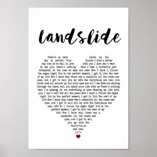 Landdia White Heart Song Lyric Wall Art Afdrukken Poster