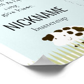 Landdieren1Oosterse mijlpaal Blauw Poster (Hoek)