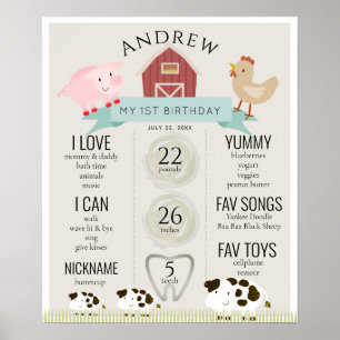 Landdieren1Oosterse milestone Beige Poster