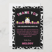 Landdieren 1e verjaardag van het meisje van de wer bedankkaart (Voorkant)