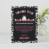 Landdieren 1e verjaardag van het meisje van de wer bedankkaart (Staand voorkant)