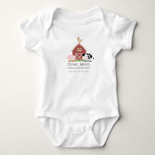 Landdieren Barnyard 1st Birthday Baby Bodysuit