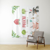 Landdieren Barnyard Banner Boy Red Birthday Wandkleed (In situ)