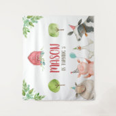 Landdieren Barnyard Banner Boy Red Birthday Wandkleed (Voorkant)