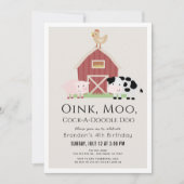 Landdieren Barnyard Beige Birthday Kaart (Voorkant)