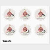 Landdieren Barnyard Beige Birthday Ronde Sticker (Vel)