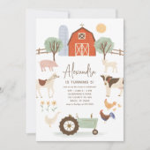 Landdieren Barnyard Birthday Invitation Kaart (Voorkant)