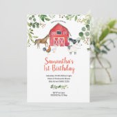 Landdieren Barnyard Birthday Invitation Kaart (Staand voorkant)