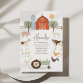 Landdieren Barnyard Birthday Invitation Kaart