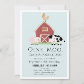 Landdieren Barnyard Blue Boy Birthday Kaart (Voorkant)