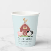 Landdieren Barnyard Blue Boy Birthday Papieren Bekers (Voorkant)