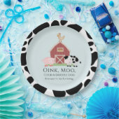 Landdieren Barnyard Blue Boy Birthday Papieren Bordje (Feest)